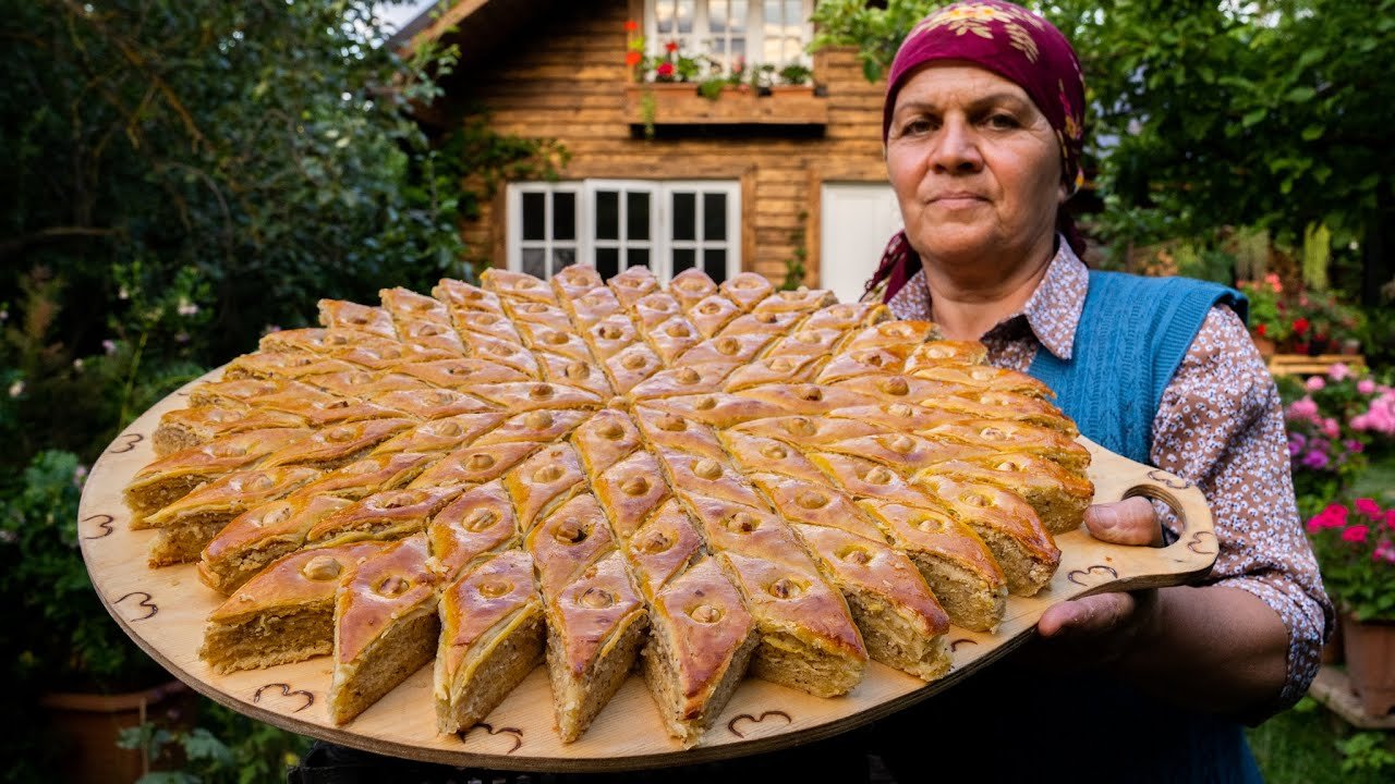 Traditional Azerbaijani Hazelnut Baklava | Outdoor Cooking - YouTube